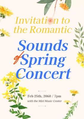 Spring concert with yellow clean text emphasis