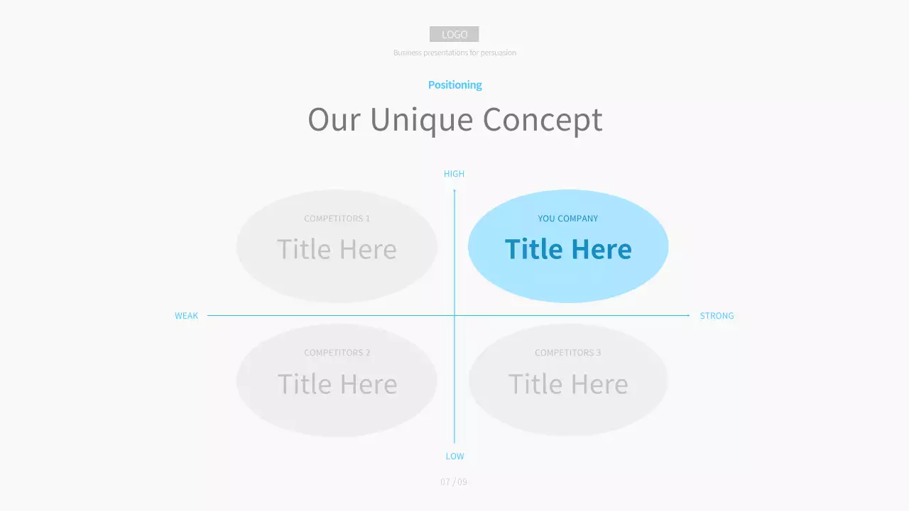 흰색과 하늘색의 미니멀한 비즈니스용 회사소개서