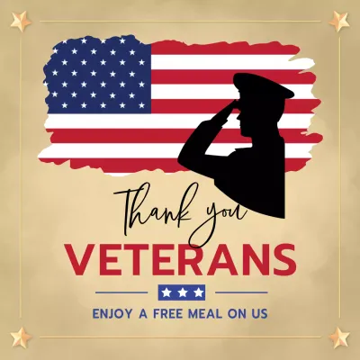 Beige Classic Veterans Promotion Social Media Post