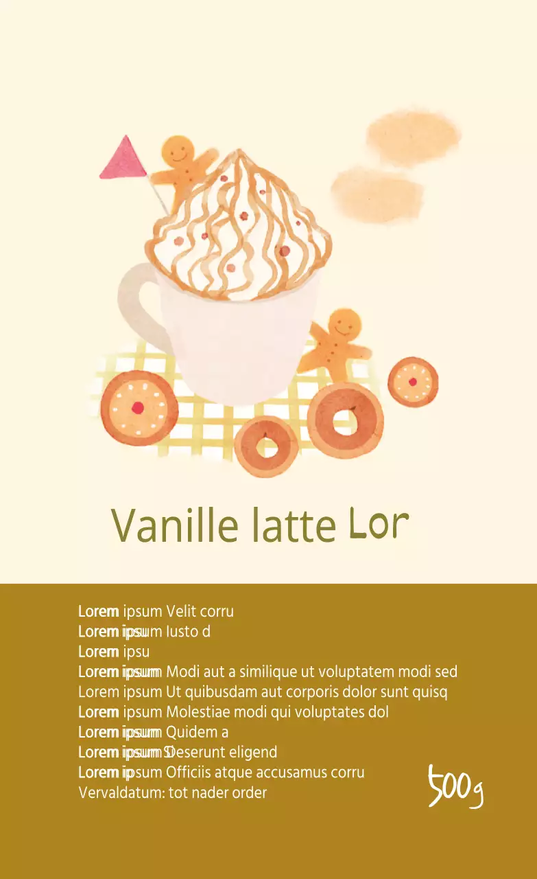 Ivory Beige Geïllustreerd Vanille Latte Poeder