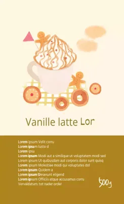 Ivory Beige Geïllustreerd Vanille Latte Poeder