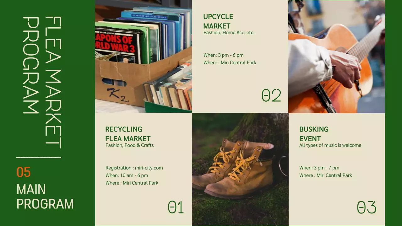 빈티지한 색감의 면분할 레이아웃을 사용한 플랫한 제안서