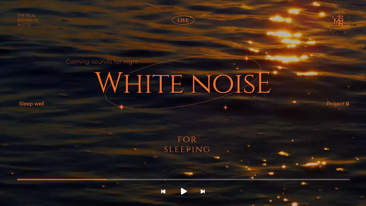 주황 색상의 백색소음 테마의 유튜브 썸네일