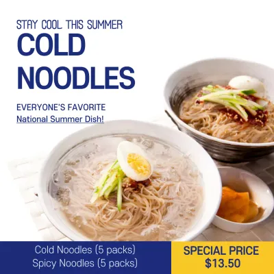 White Modern Noodles Promotion Social Media Post