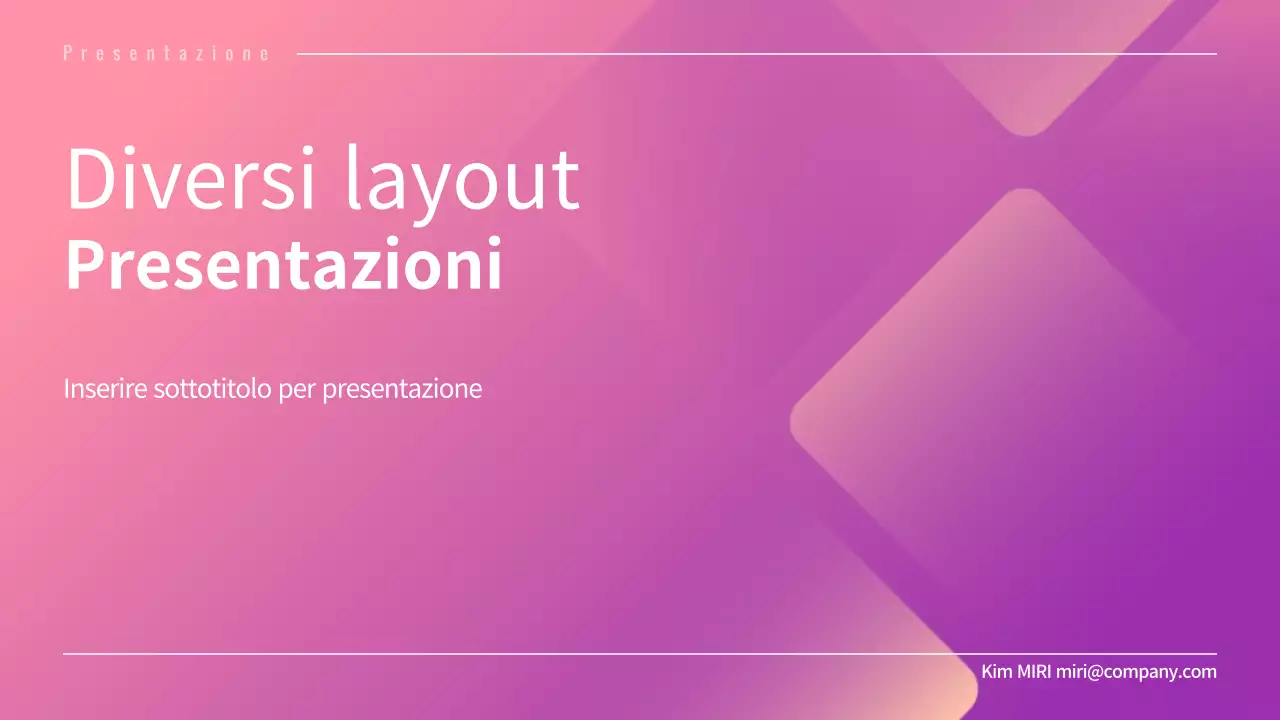 Presentazione di diversi layout con concetti grafici a gradiente rosa