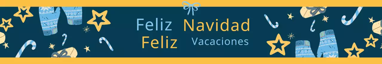 Azul Amarillo Ilustración Regalo de Navidad