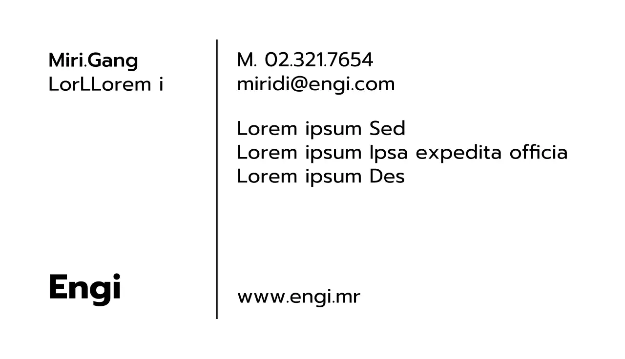 Tarjeta de visita de estilo tranquilo con líneas rectas verdes y verticales
