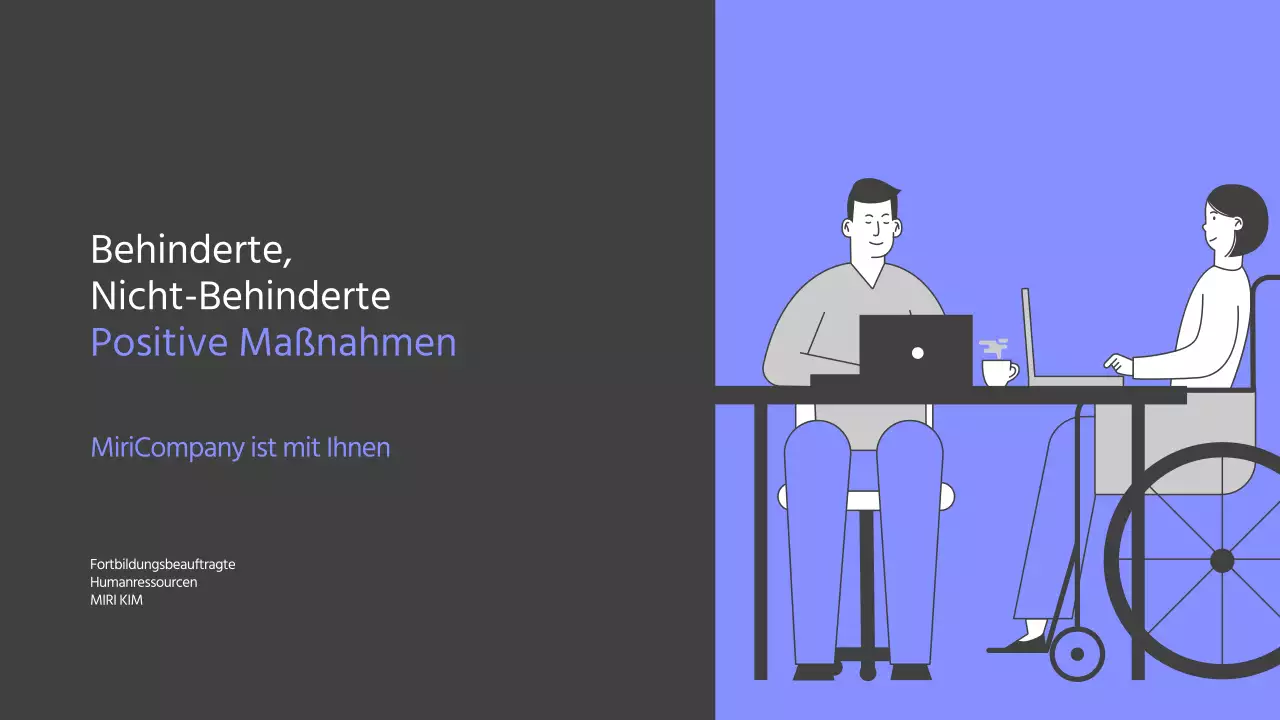 Schulungsthema Behindertenbewusstsein in Hellblau und Grau