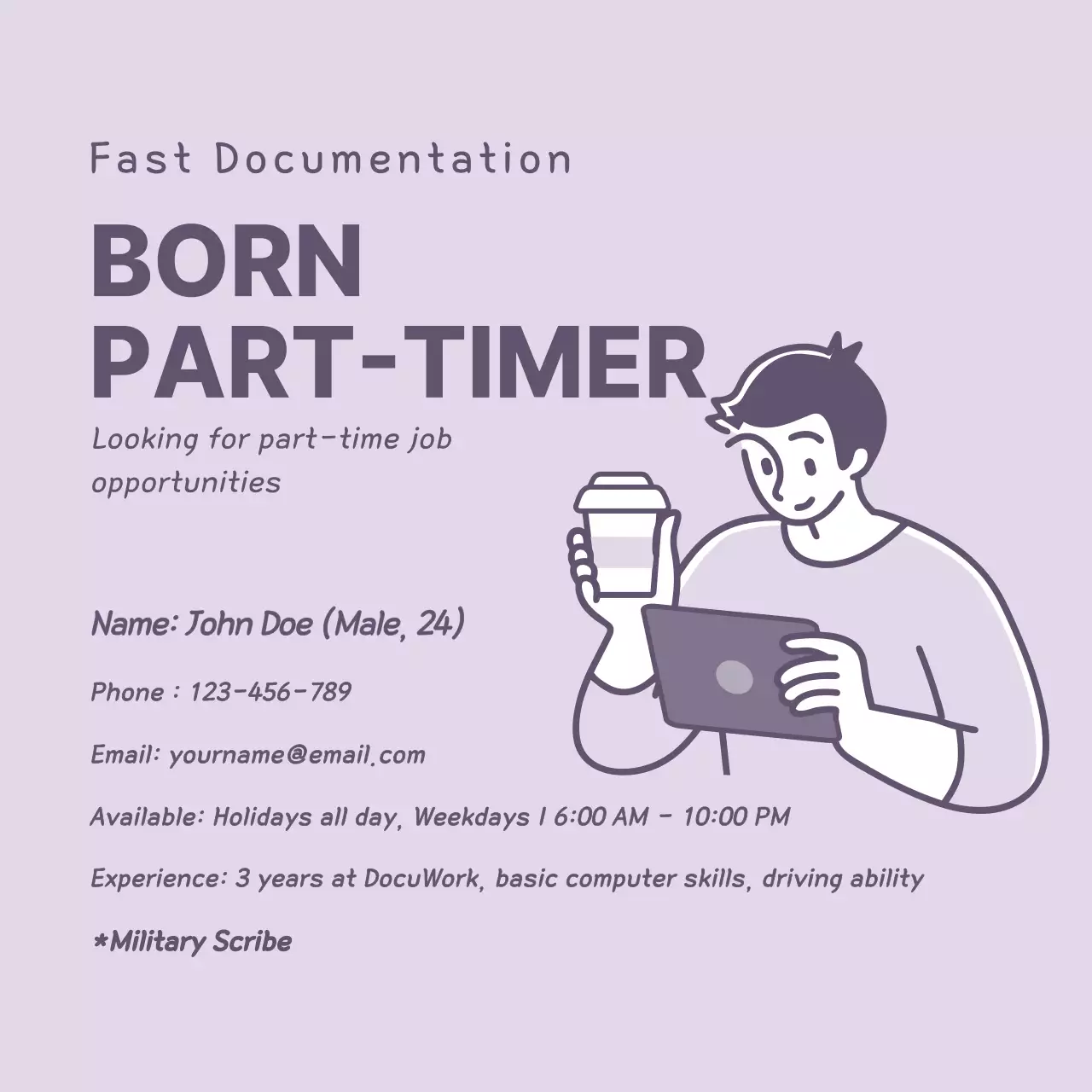 Purple Simple Job Posting Social Media Post