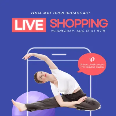 Blue Modern Yoga Promotion Social Media Post