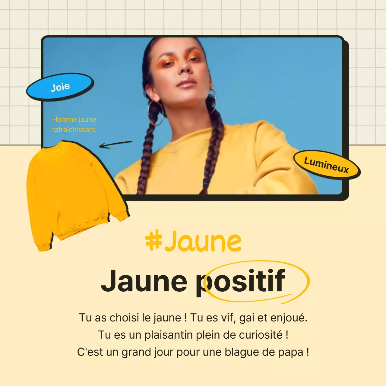 Le test psychologique des couleurs de t-shirt orange et beige