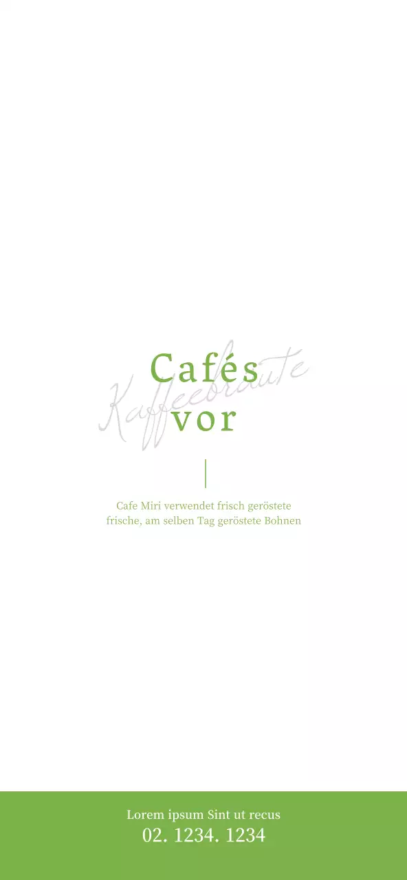 Einfache, saubere Café-Menüpreise in Chartreuse und Weiß
