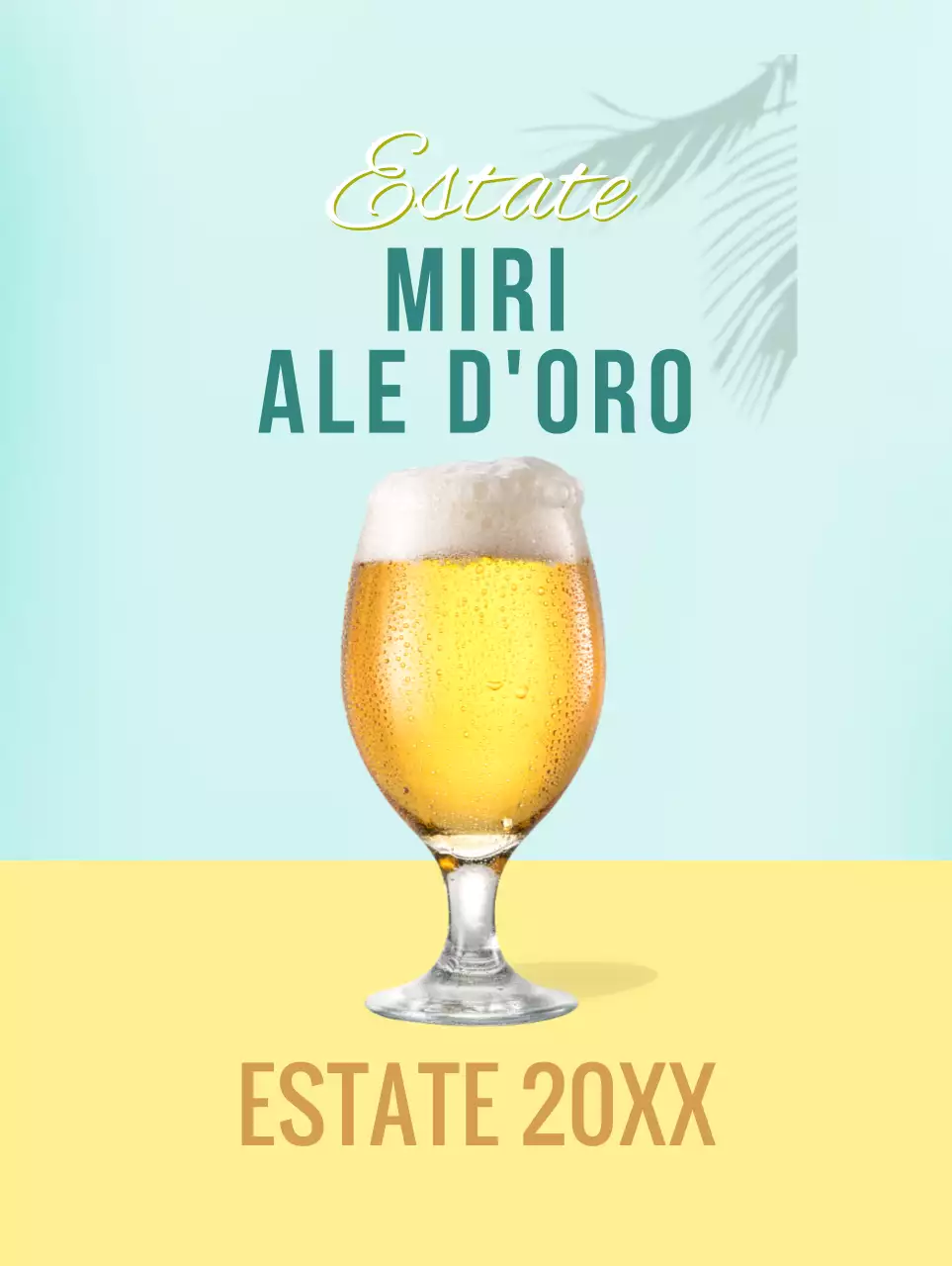 Una bevanda fresca in giallo e azzurro