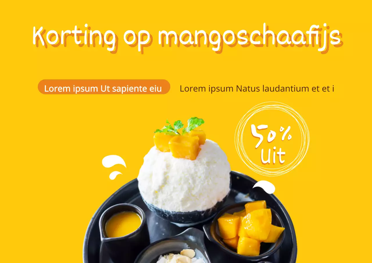 Korting op mango-water