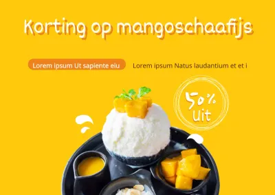 Korting op mango-water