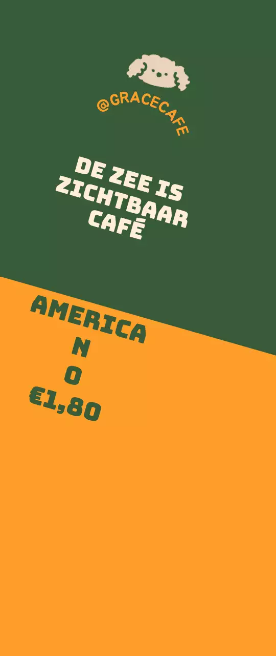 Een leuke groene en oranje café logo-stijl menu gids en promotie.