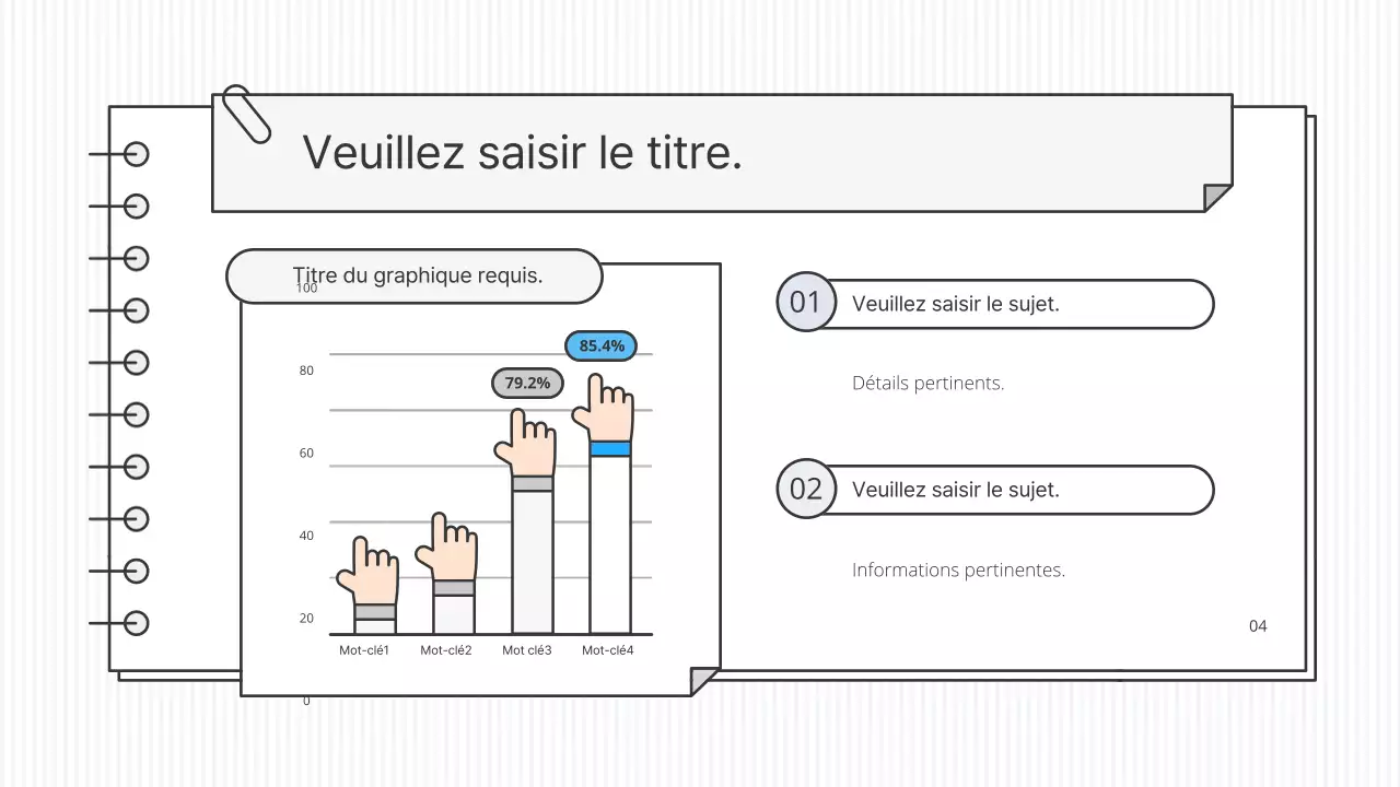 Kit de présentation pédagogique conceptuel et épuré, en blanc et en couleurs accentuées