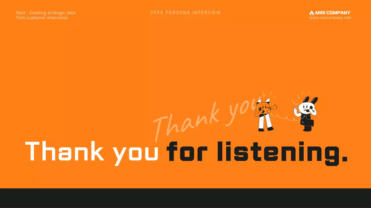 Customer persona interview presentation in orange