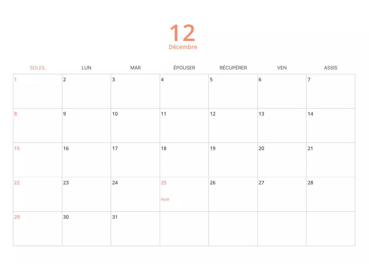 Calendrier illustré multicolore