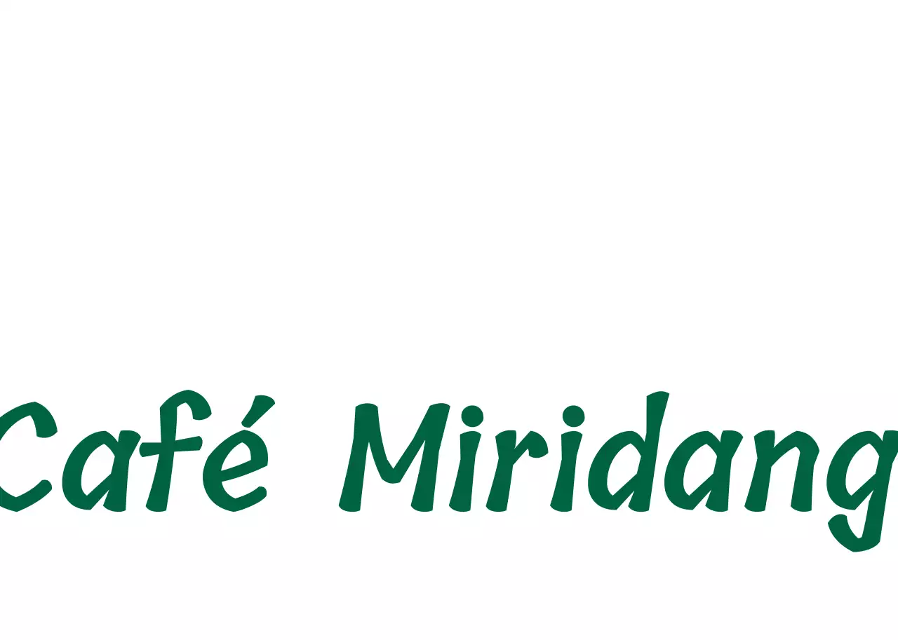 Écriture verte et logo illustré d'un café