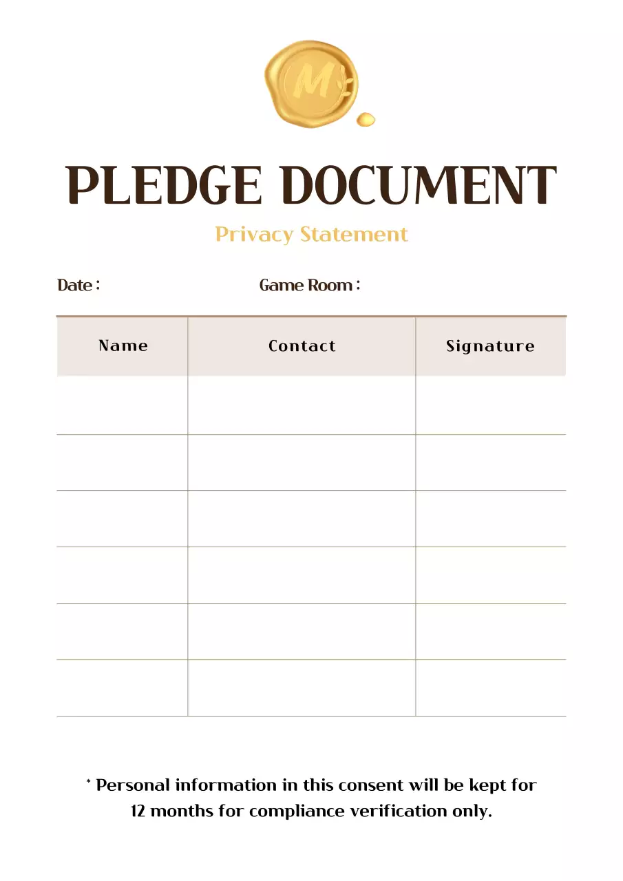 Beige Simple Pledge Document Registration