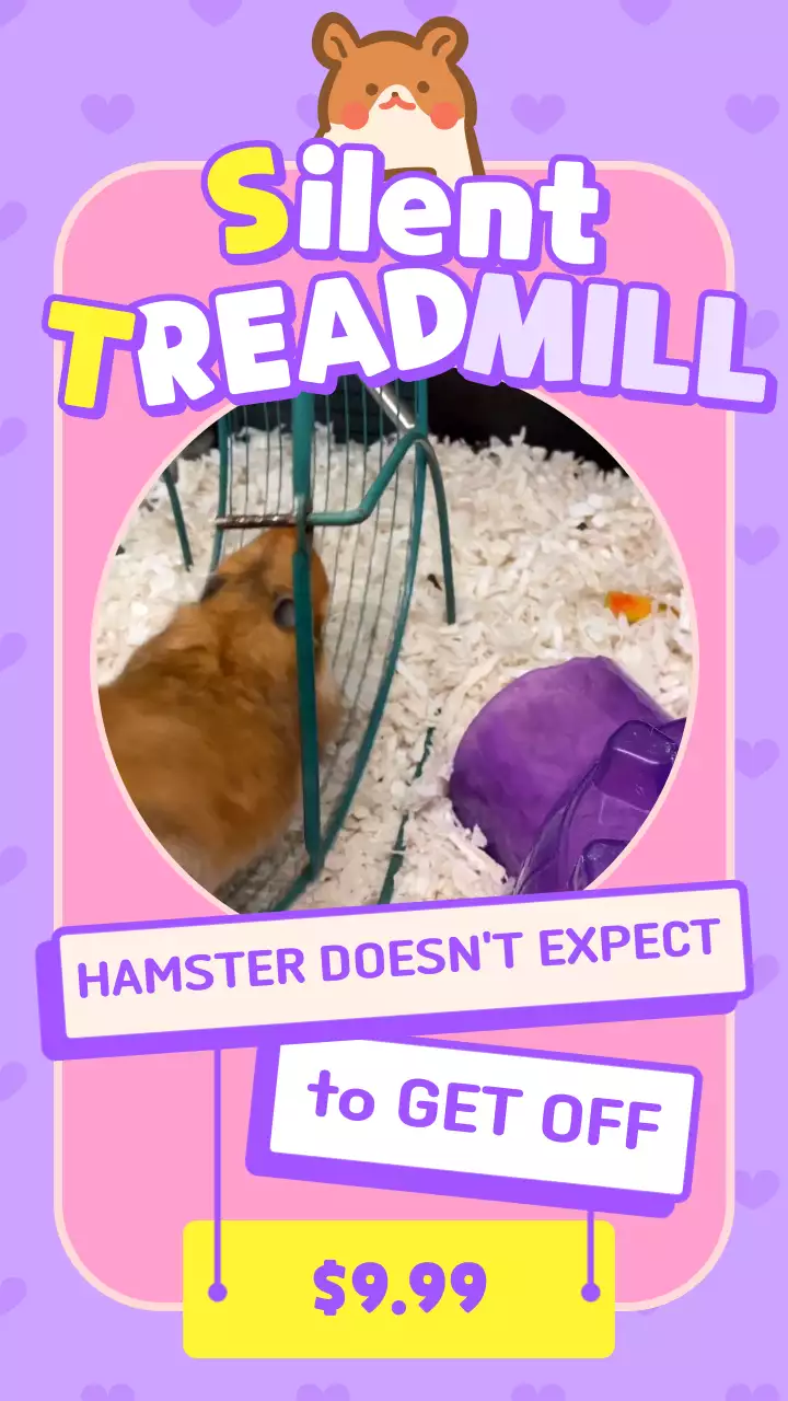 보라색의 귀여운 햄스터 상품 홍보 광고