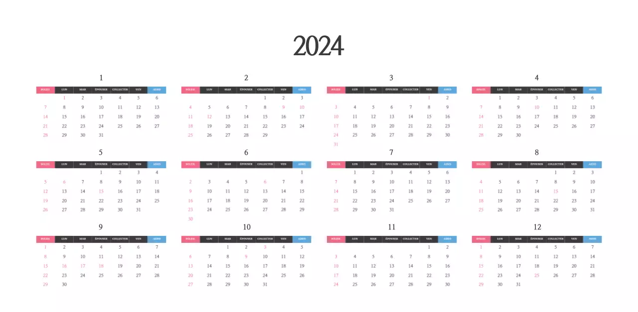 Calendrier avec des images édifiantes de l'église