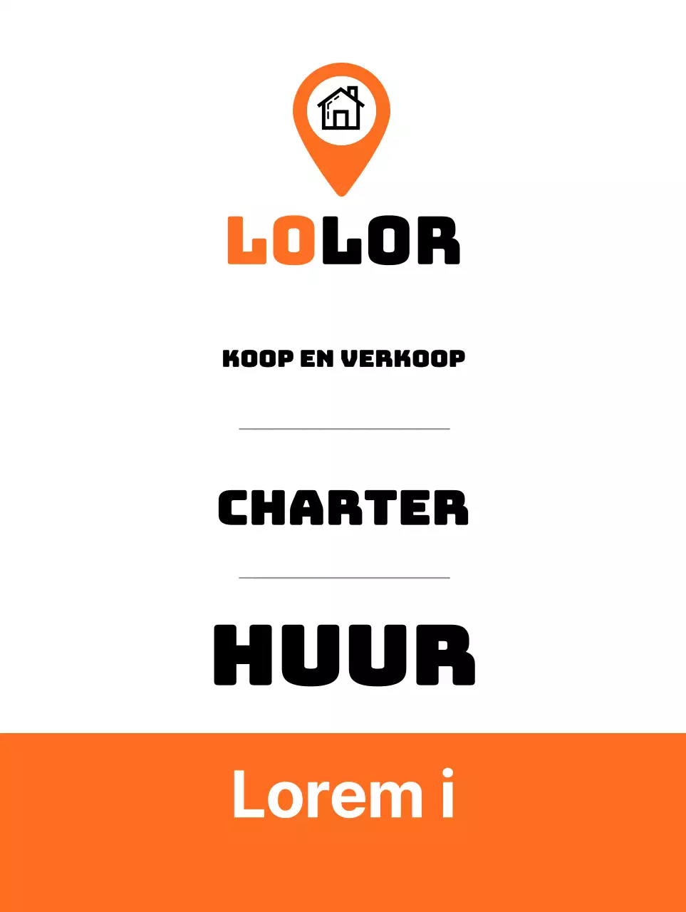 Eenvoudige banner in wit en oranje