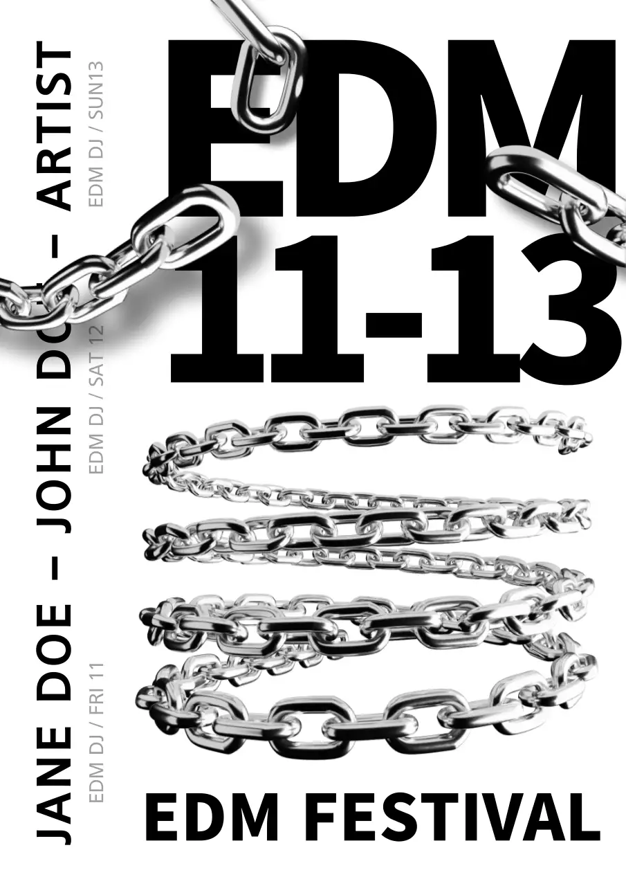 블랙 모던 EDM 이벤트 포스터