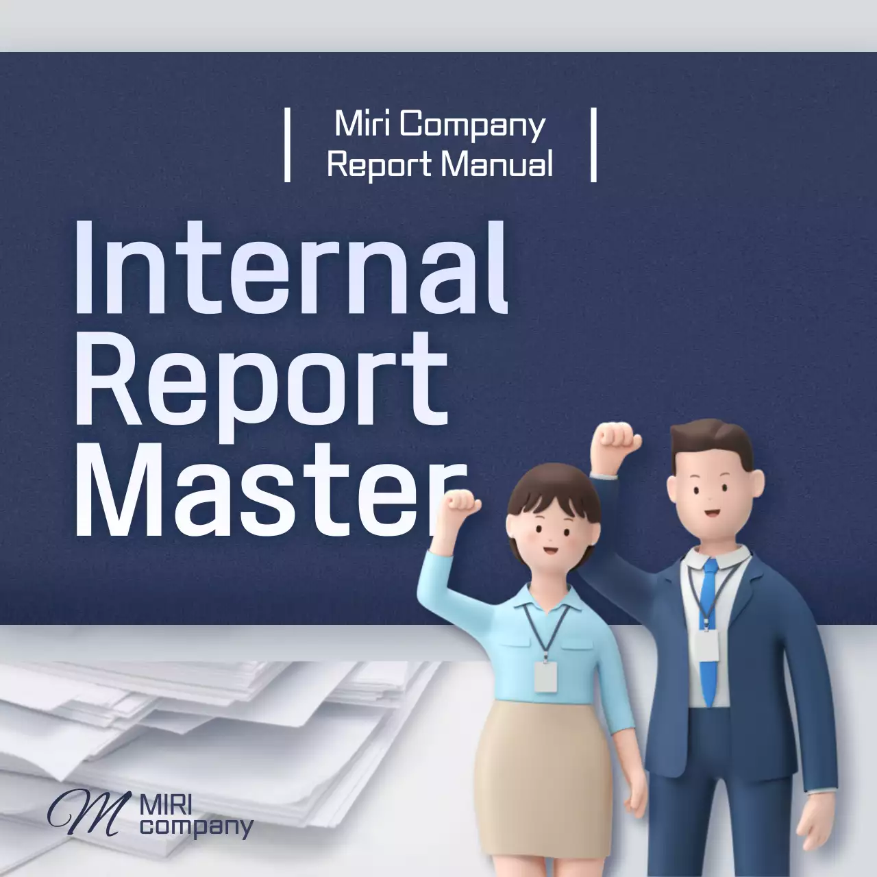 A clean blue and gray work reporting manual