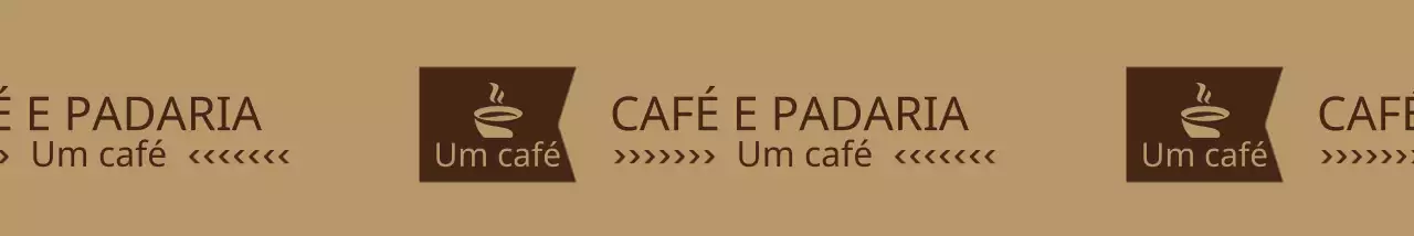 Padrão de logótipo de café de estilo simples em castanho claro e castanho