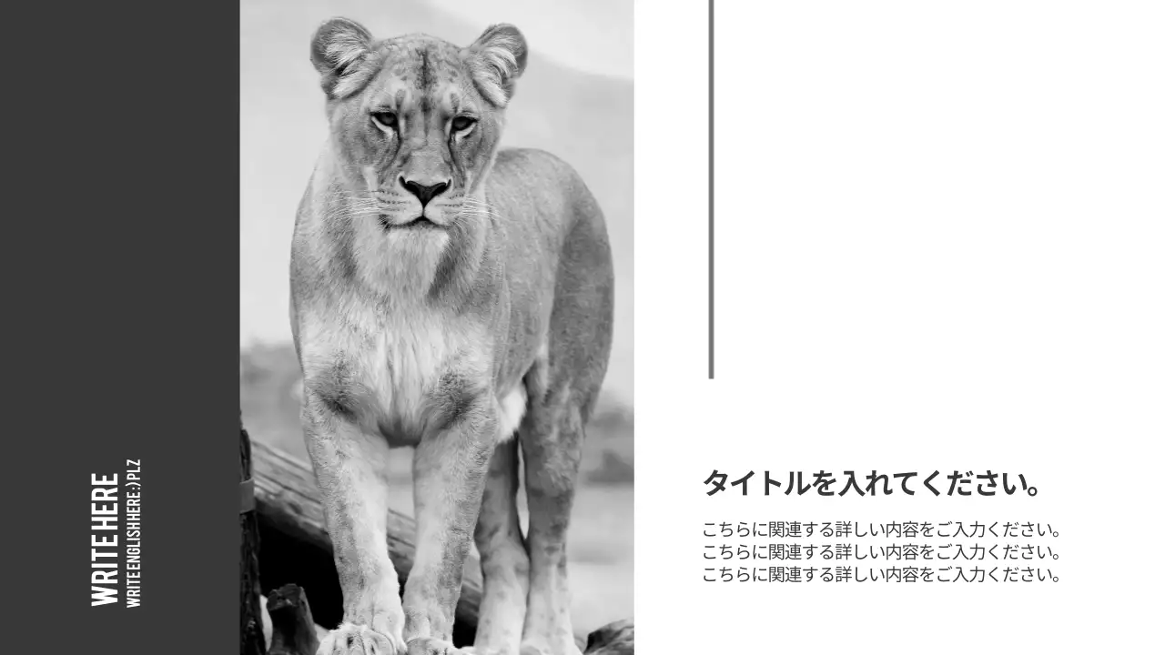 黒 シンプル 動物 プレゼンテーション