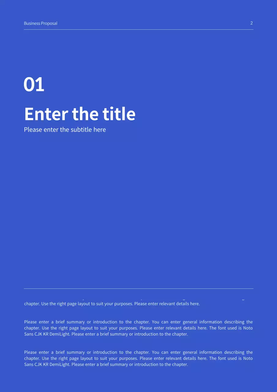 Blue Modern Business Proposal Document