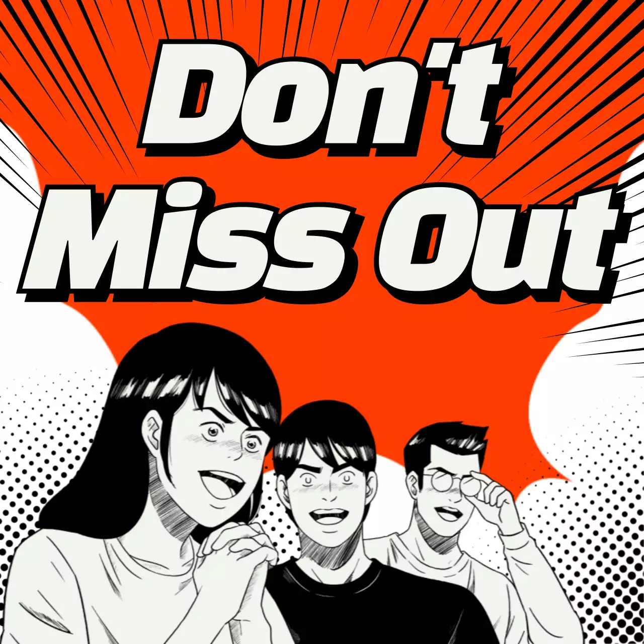 주황색 웹툰 형식의 재미있는 이벤트 광고