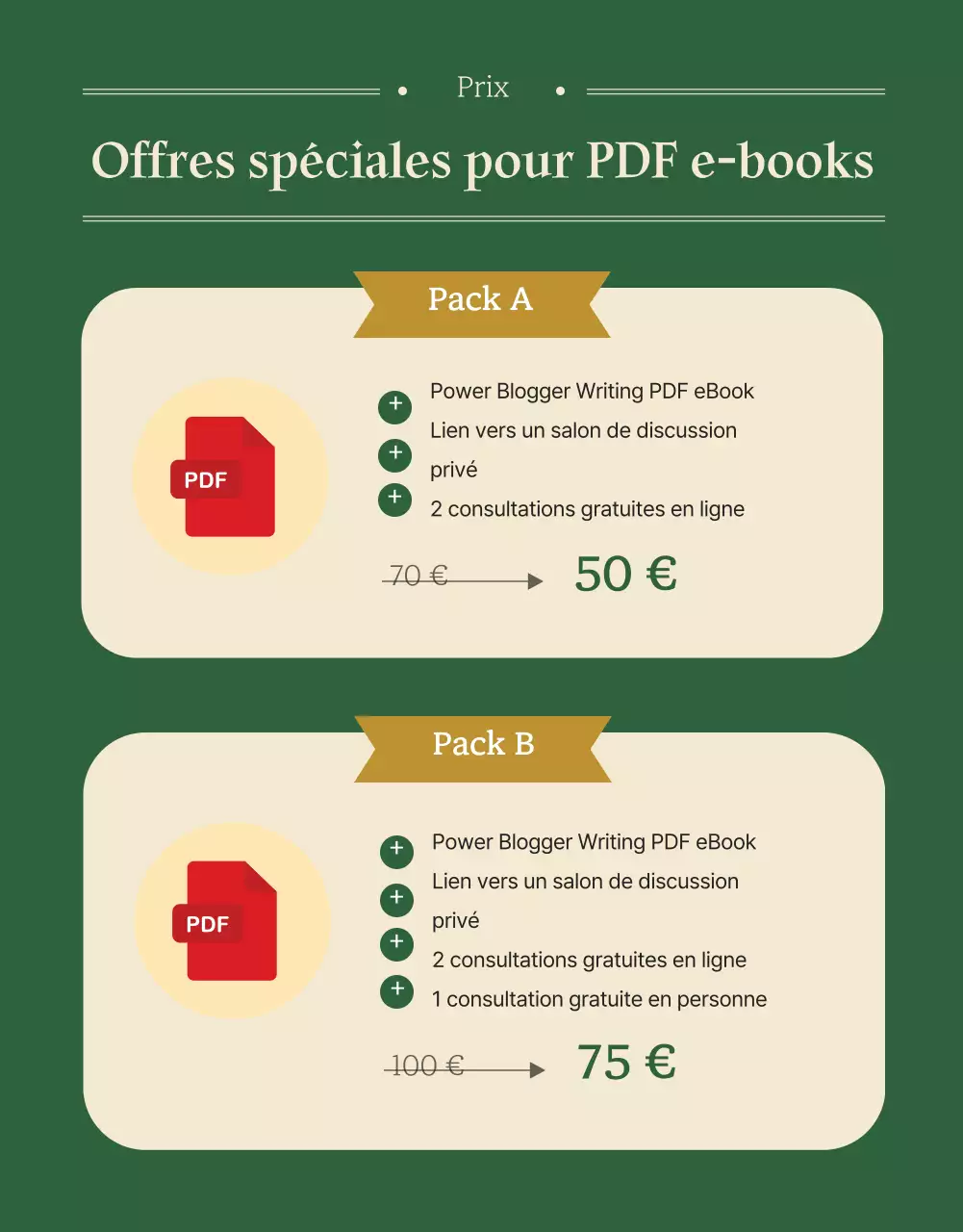 Une page de promotion d'ebook propre et verte