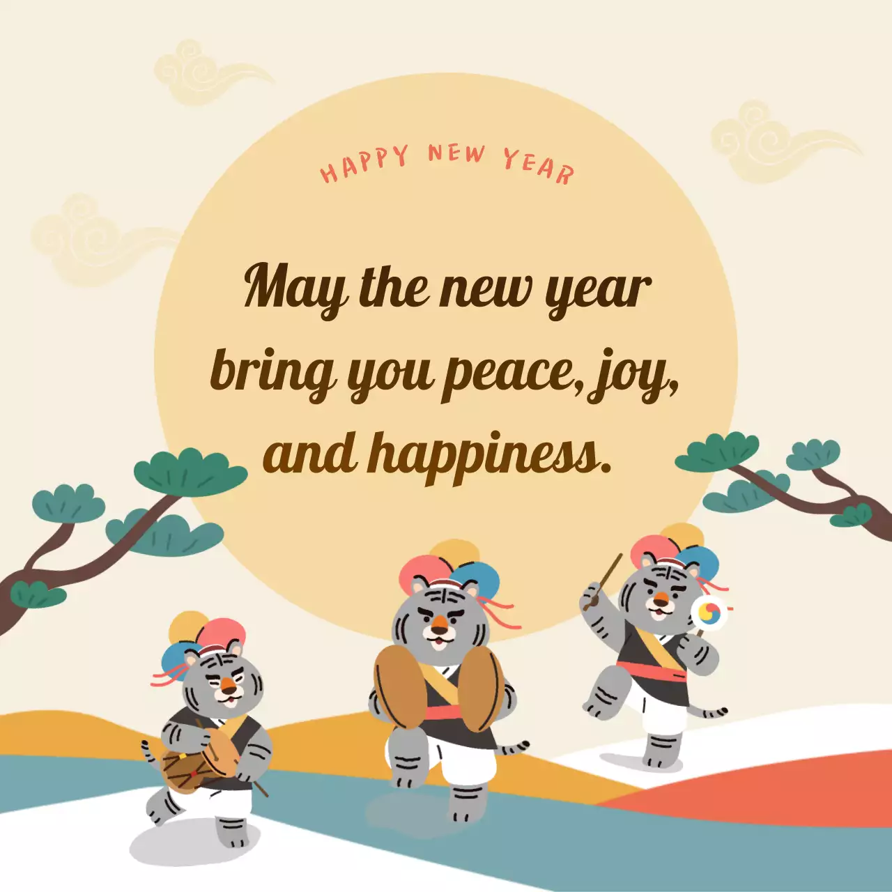 Beige Cultural New Year's Card Instagram Post