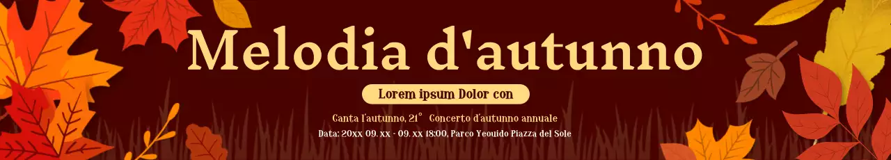 Concerto evento con foglie d'autunno