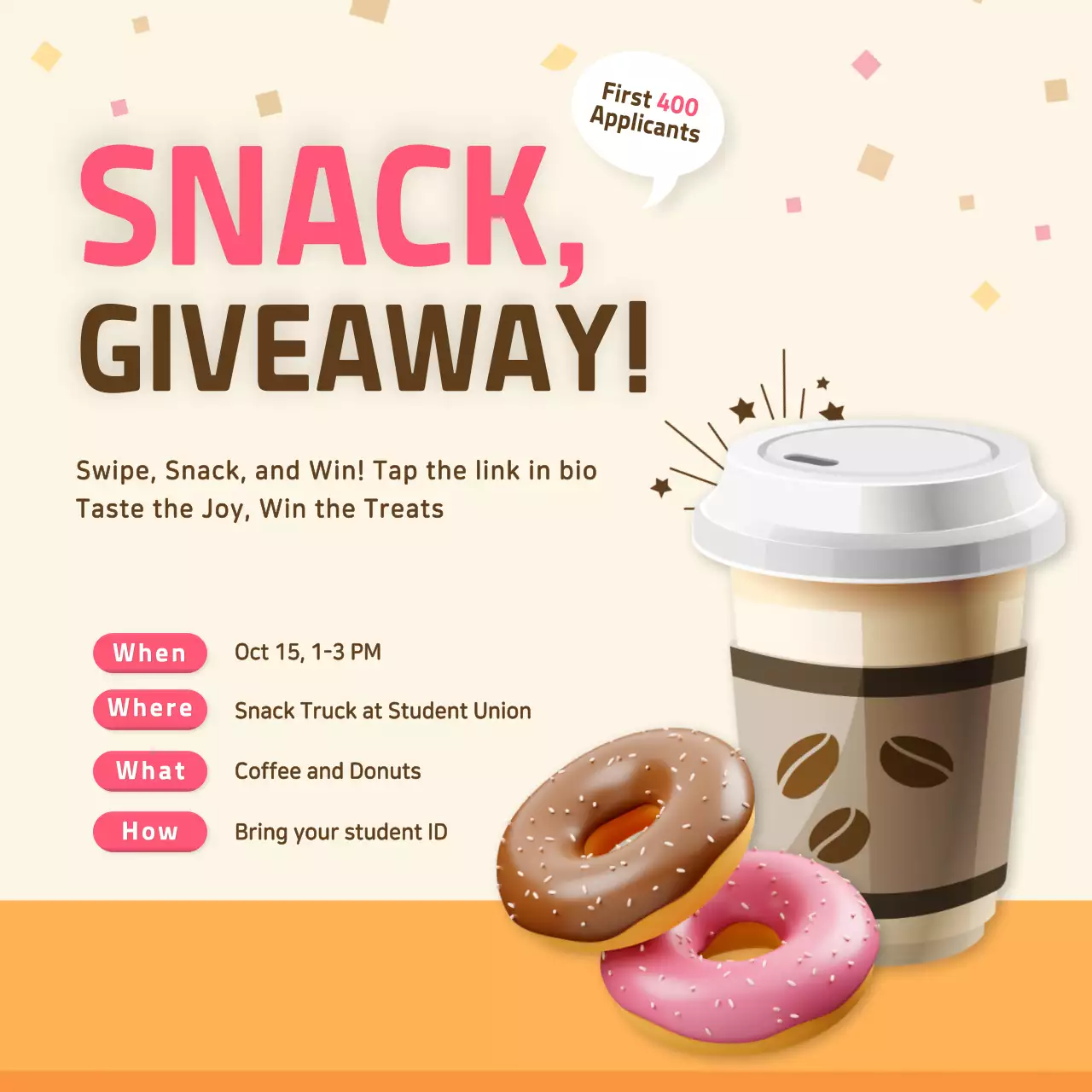 Beige Trendy Snack Promotion Instagram Post