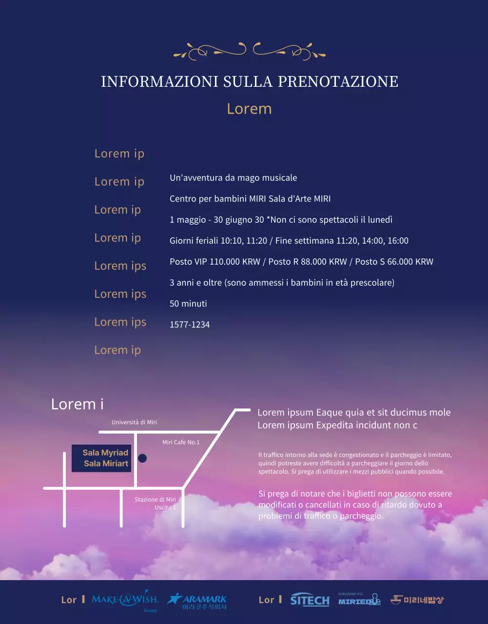 Un magico musical stellato in viola e blu