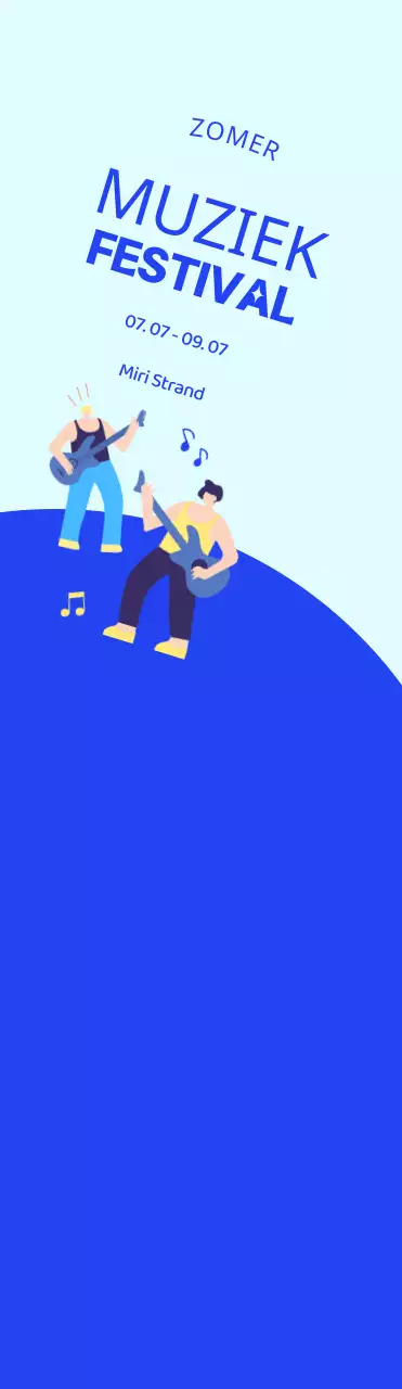 Promoot een festival met een blauwe, coole illustratie van een artiest