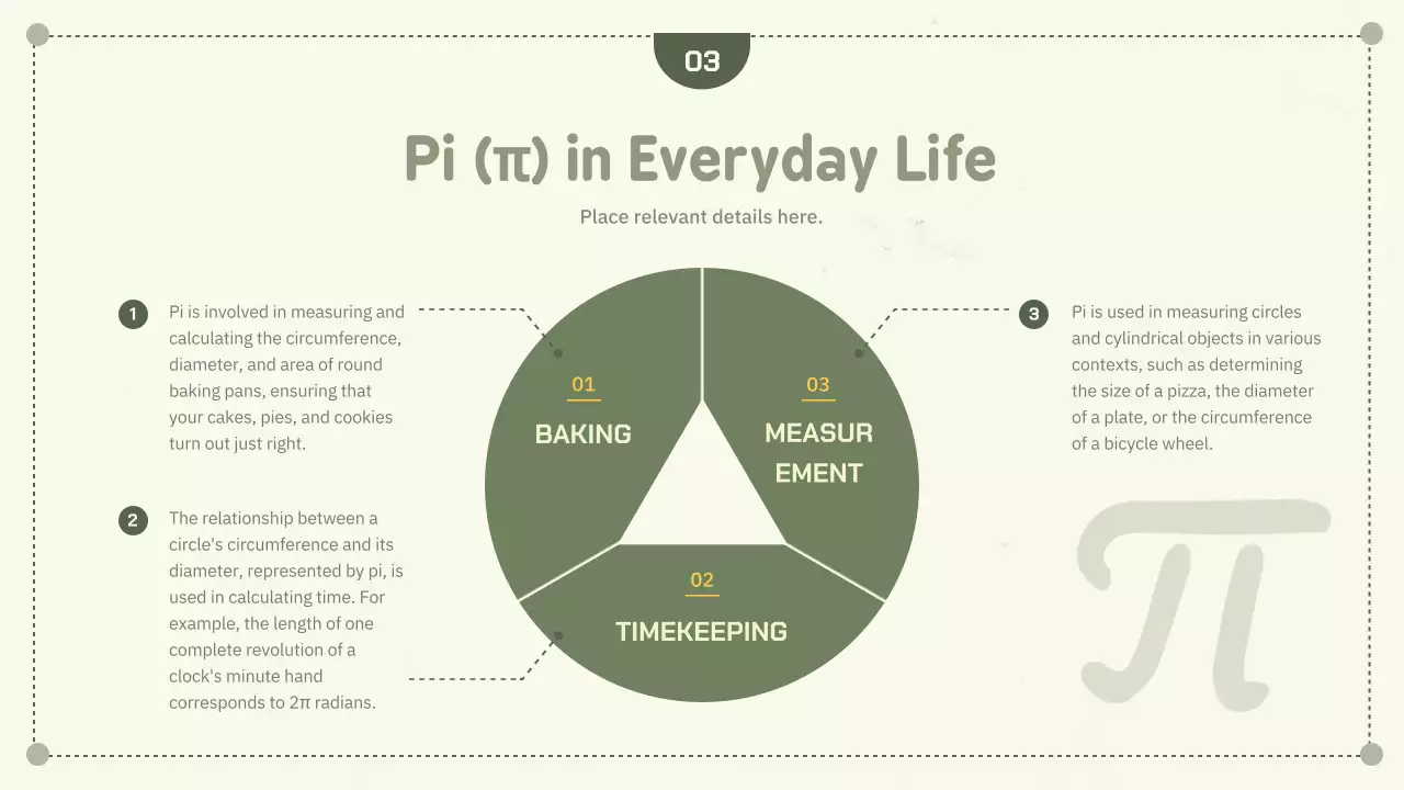 Green Simple Geometry Concept Circumference and Pie Day