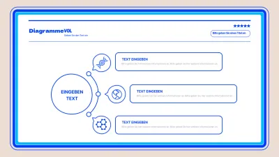 Einfache Kreise und Quadrate in Blau erklären die Agenda-Infografik