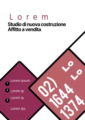 Proprietà semplici in vendita con forme viola per promuovere le proprietà in affitto