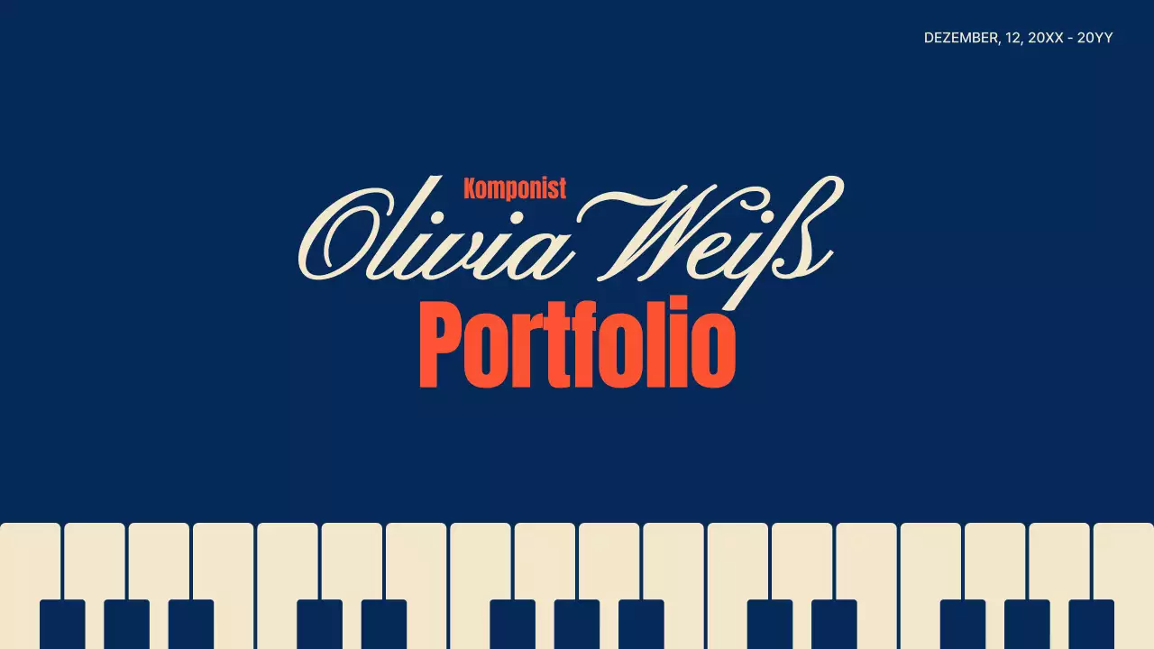 Komponistenmappe für Klavier in Marineblau