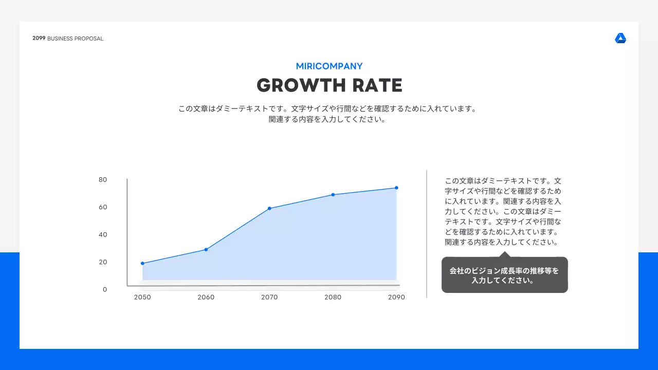 青 シンプル ビジネス プレゼンテーション