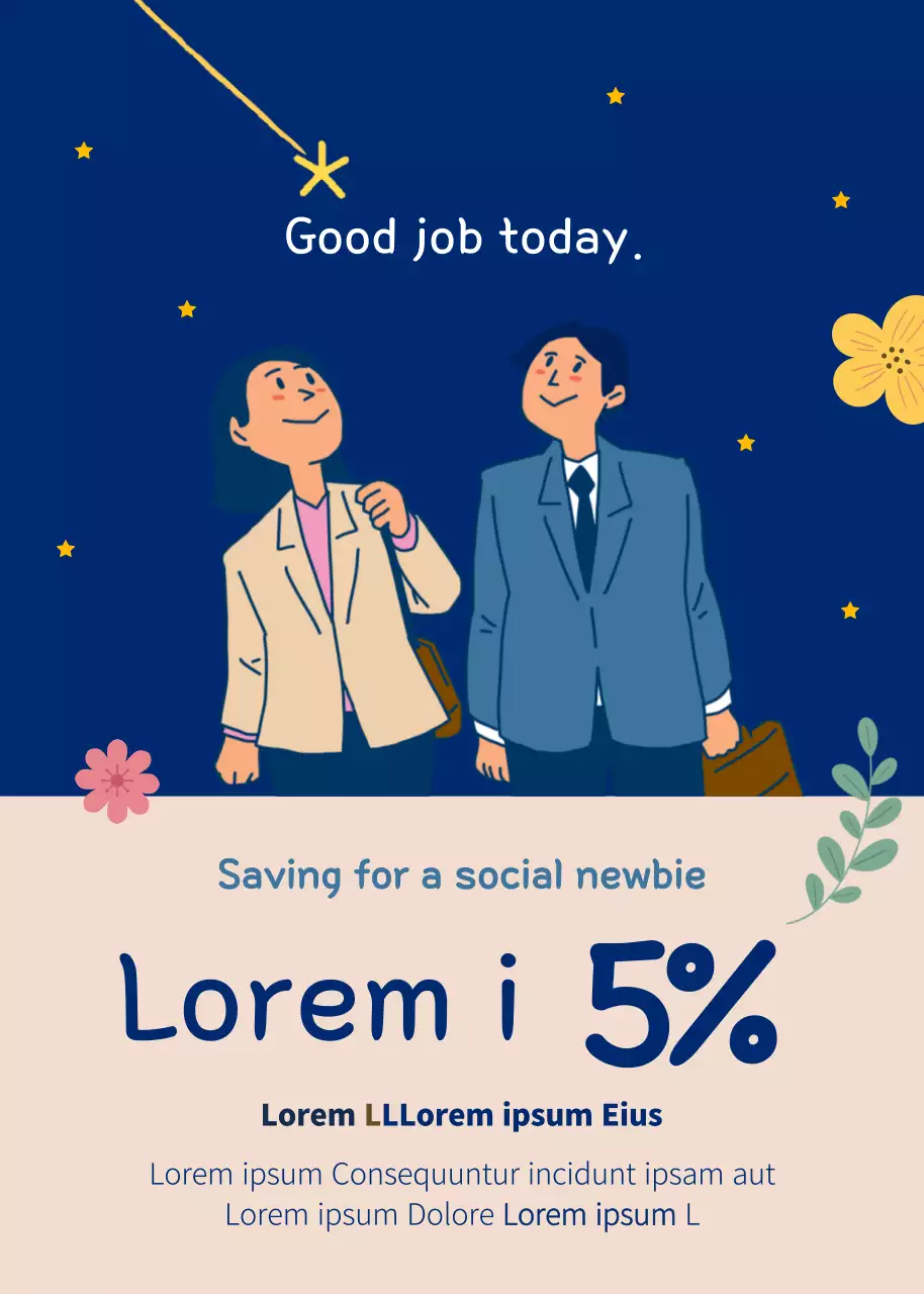 Cartaz de promoção de finanças modernas azuis