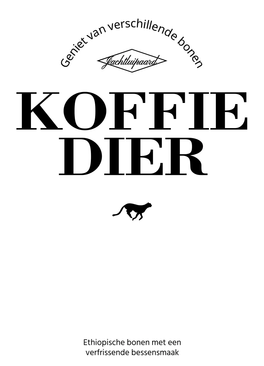 Eenvoudig ontwerp met een zwarte, rennende dierenillustratie