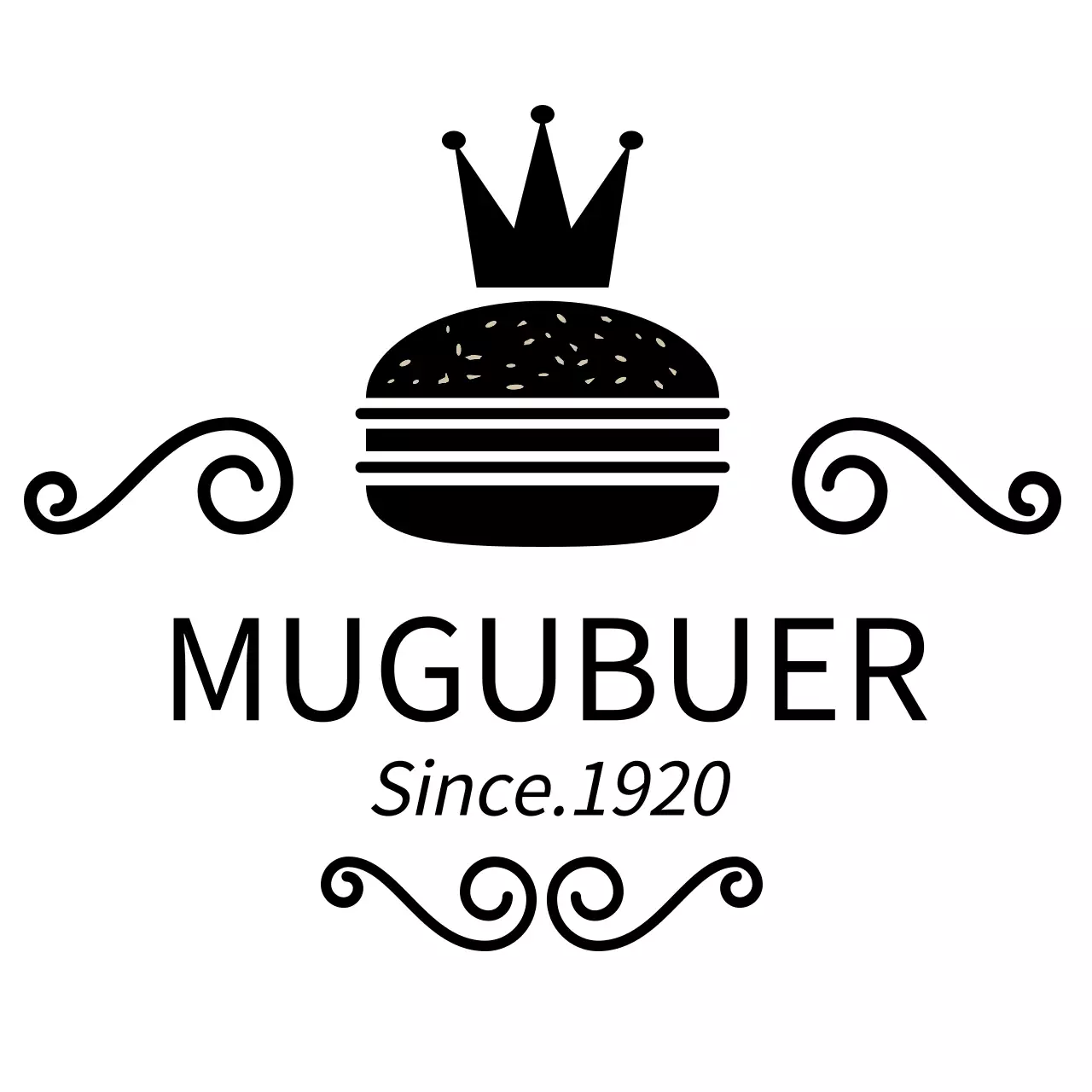 黒 シンプル ハンバーガー ロゴ