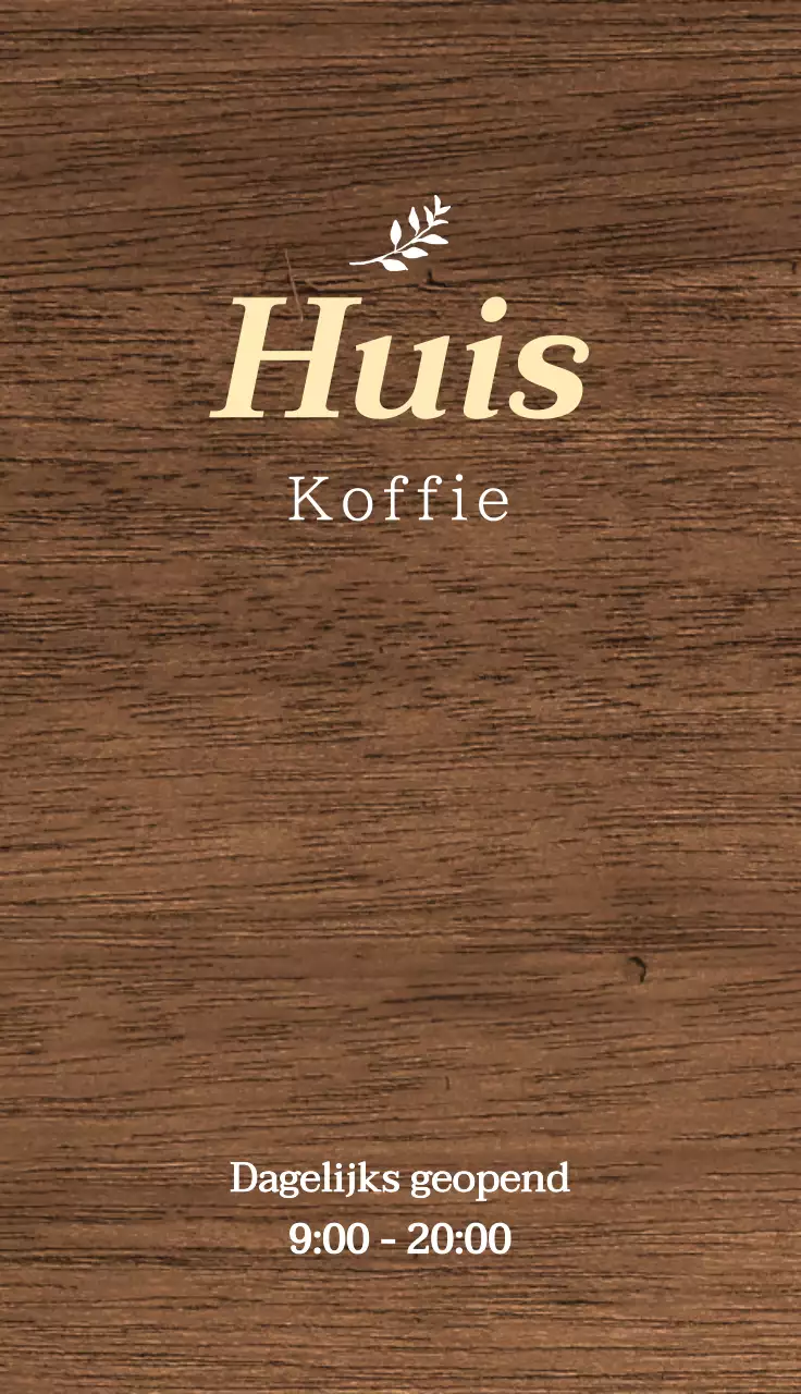 Eenvoudige cafébewegwijzering met koffiegerelateerde tekst en bladillustraties