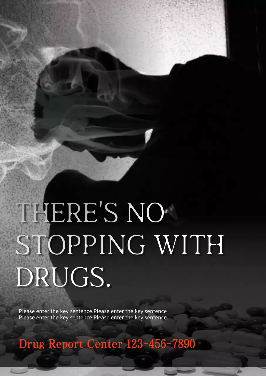 Black Minimal Drug Awareness Announcement Poster